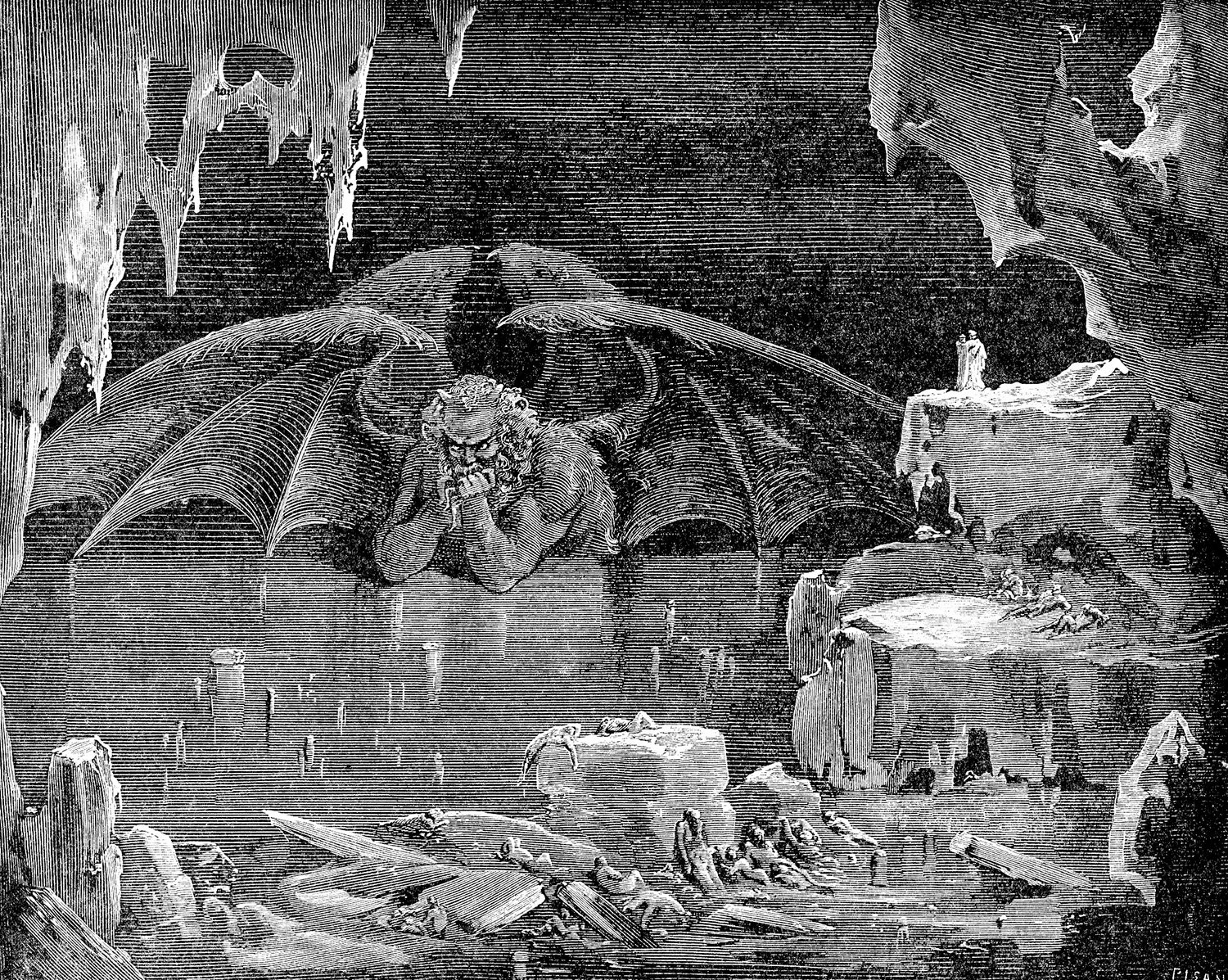 l'Inferno (The Vision of Hell) by the 13c Italian poet Dante Alighieri,  illustrated by the 19c French artist Gustave Doré. The Seventh Circle of  Hell, where the violent are punished. Here blasphemers